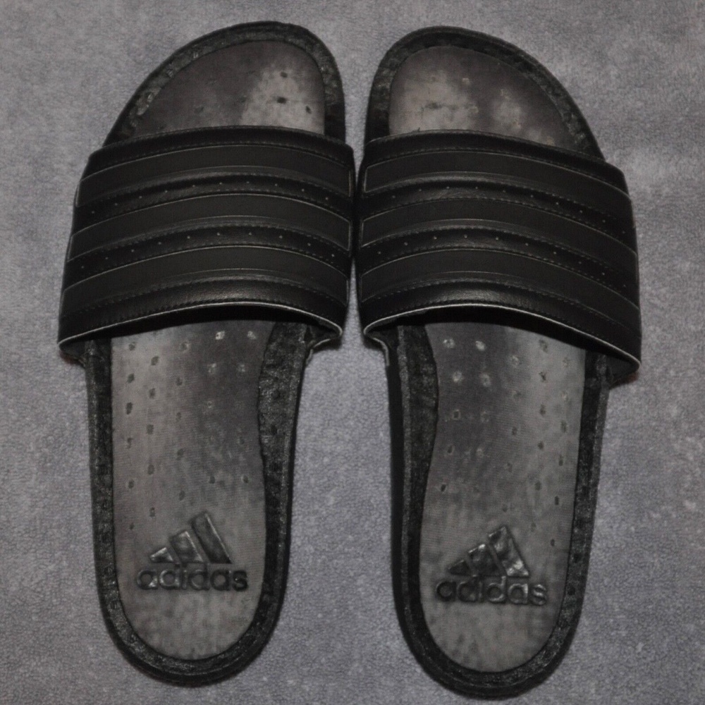 Adidas Men's Adilette Boost Slides Triple Black US Size 13 EH2256